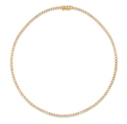 Round Diamond Three Prong Choker Necklace in Yellow Gold