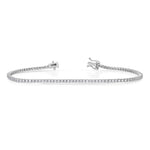 Load image into Gallery viewer, Tapered Four Prong Diamond Tennis Bracelet in White Gold
