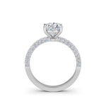 Load image into Gallery viewer, 2.52 Carat Oval Diamond Engagement Ring with Handset Micropave Side Diamonds
