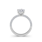 2.52 Carat Oval Diamond Engagement Ring with Handset Micropave Side Diamonds
