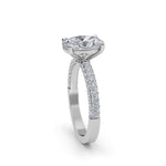 Load image into Gallery viewer, 2.52 Carat Oval Diamond Engagement Ring with Handset Micropave Side Diamonds
