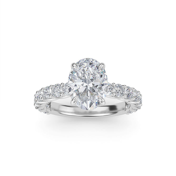 3.16 Carat Oval Diamond Engagement Ring GIA Certified G/SI2