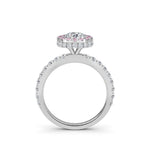 Load image into Gallery viewer, 2.02 Carat Seamless Halo Round Diamond Engagement Ring with Pink Diamonds
