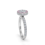 Load image into Gallery viewer, 2.02 Carat Seamless Halo Round Diamond Engagement Ring with Pink Diamonds
