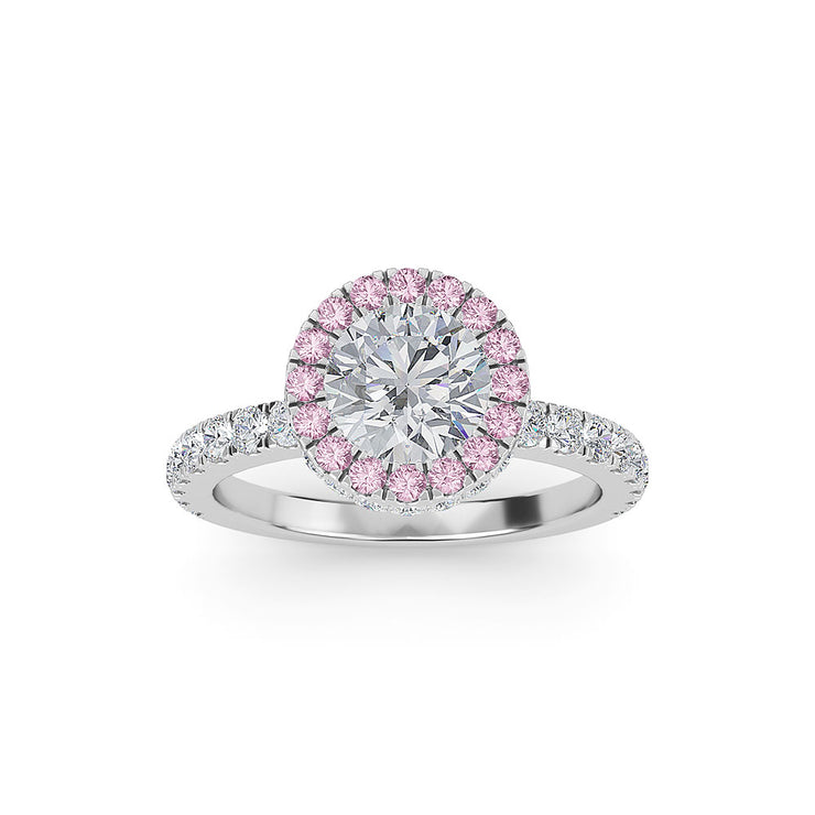 2.82 ctw Cushion Cut Pink Sapphire and Diamond Ring in Platinum (SSR-5551)