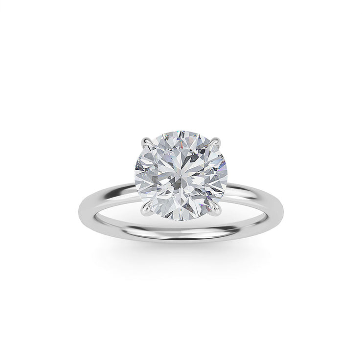 2 Carat Whisper Thin Round Diamond Engagement H color SI1 clarity