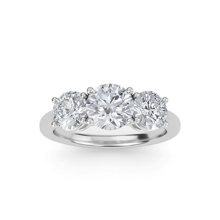Classic 2.25 Carats Engagement Ring. Round Solitaire Ring. 