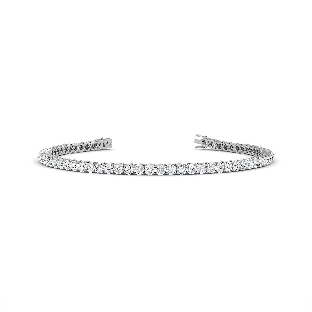 4 Carat Round Diamond Tennis Bracelet 14K Yellow Gold F/VS