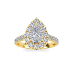 Load image into Gallery viewer, 1.75 Carat Pear Shape Halo Diamond Engagement Ring GIA H/SI1
