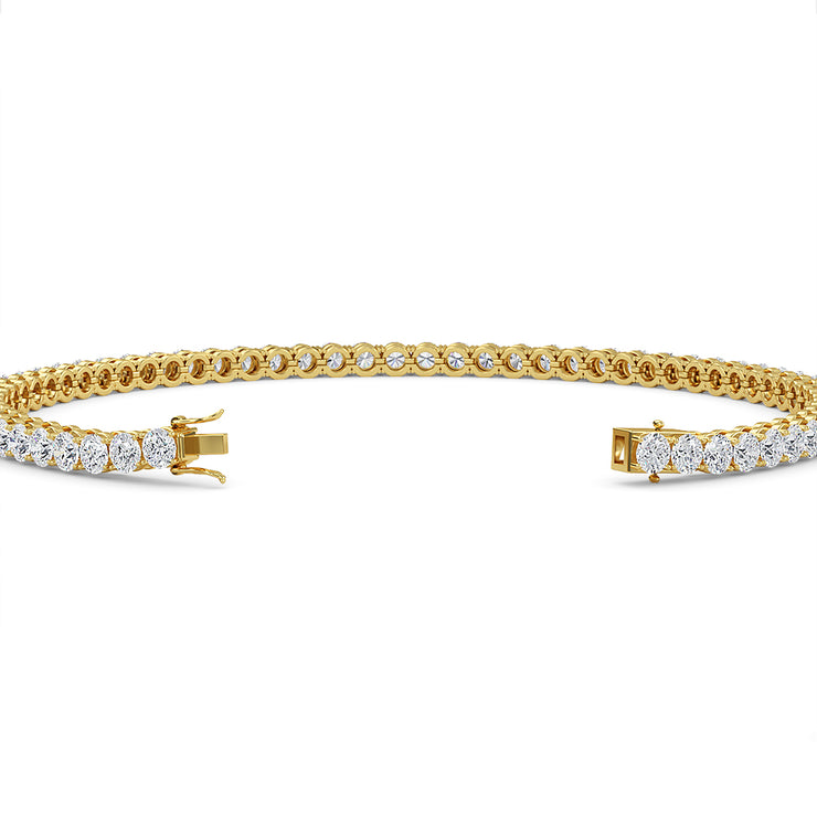 4 Carat Round Diamond Tennis Bracelet 14K Yellow Gold F/VS