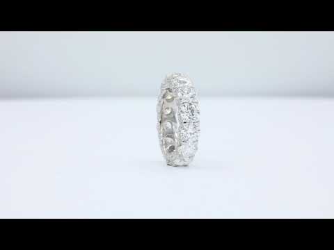 8.18 Carat Round Lab Grown Diamond Eternity Band with Trellis Micropave Side Gallery