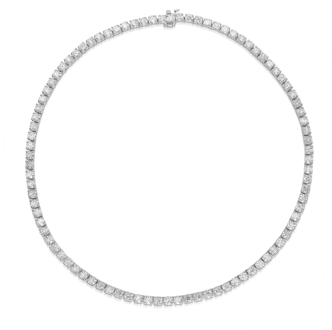 18.40 Carat Round Diamond 16 Inch Tennis Necklace